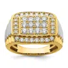 Diamond2deal 14k Two-tone Lab Grown Diamond Wedding Band Ring 1.5ct Clarity- Vs Color- G-h In Yellow