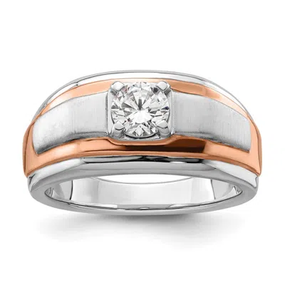 Diamond2deal 14k Two-tone Lab Grown Diamond Wedding Band Ring 3/4ct Clarity- Vs Color- G-h In Yellow
