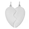 Diamond2deal 14k White 2 Piece Heart Charm Pendant Set In White