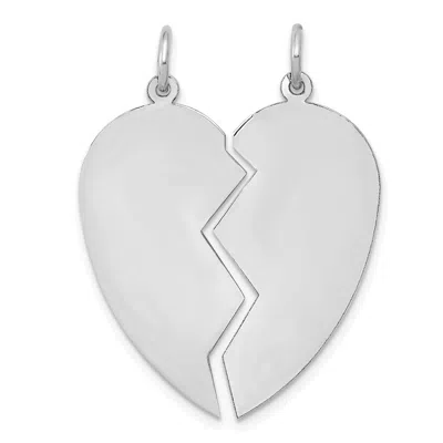 Diamond2deal 14k White 2 Piece Heart Charm Pendant Set