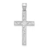 Diamond2deal 14k White Floral Cross Pendant In White