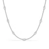 Diamond2deal 14k White Gold 2ctw Ct Bezel Set Lab Grown Diamond Station Necklace (e-f In Silver