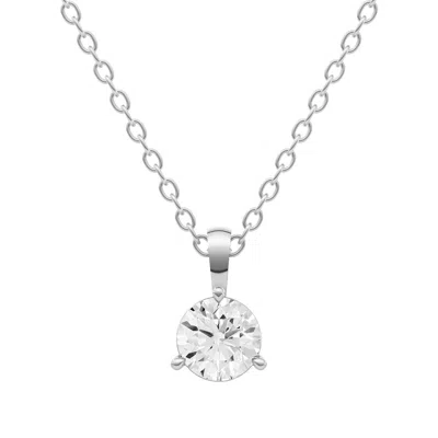 Diamond2deal 14k White Gold 0.25 Ct Lab Grown Diamond Solitaire Pendant Necklace