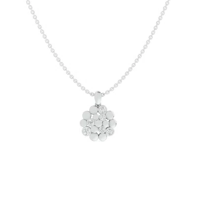 Diamond2deal 14k White Gold 0.36 Ct Round Lab Grown Diamond Pendant Necklace 16" Vs1 In Silver