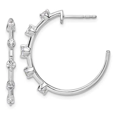 Diamond2deal 14k White Gold 0.45 Ct Lab Grown Diamond Hoop Earrings Vs Clarity, G-h Color In Yellow