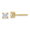 Diamond2deal 14k White Gold 0.66 Ct Round Lab Grown Diamond Stud Earrings Vs Clarity, D-e Color In Yellow