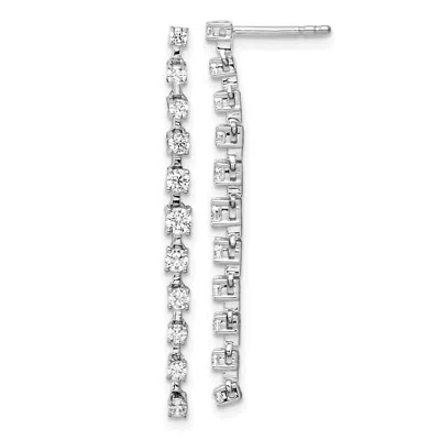 Diamond2deal 14k White Gold 0.72 Ct Lab Grown Diamond Dangle Earrings Vs Clarity, G-h Color In Yellow