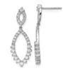 Diamond2deal 14k White Gold 0.85 Ct Lab Grown Diamond Teardrop Dangle Earrings Vs Clarity, G-h Color In White