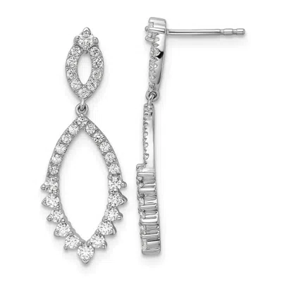 Diamond2deal 14k White Gold 0.85 Ct Lab Grown Diamond Teardrop Dangle Earrings Vs Clarity, G-h Color