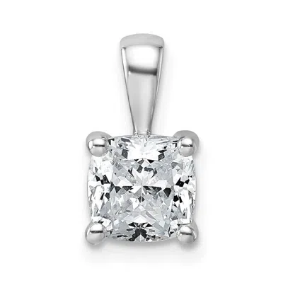 Diamond2deal 14k White Gold 1 1/2 Ct Cushion Cut Lab Grown Diamond Pendant In Silver