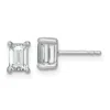 Diamond2deal 14k White Gold 1 1/2 Ct Emerald Lab Grown Diamond Stud Earrings Vs Clarity, G-h Color In White