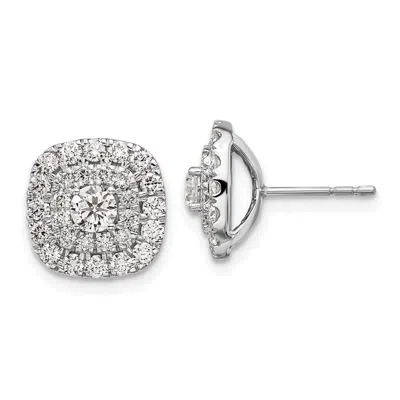 Diamond2deal 14k White Gold 1 1/2 Ct Lab Grown Diamond Double Halo Stud Earrings Vs Clarity, G-h Color