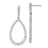Diamond2deal 14k White Gold 1 1/2 Ct Lab Grown Diamond Fancy Dangle Hoop Earrings Vs Clarity, D-e Color In White