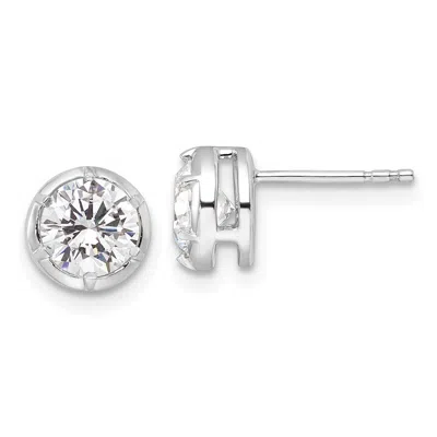 Diamond2deal 14k White Gold 1 1/2 Ct Lab Grown Diamond Solitaire Stud Earrings Vs Clarity, D-e Color
