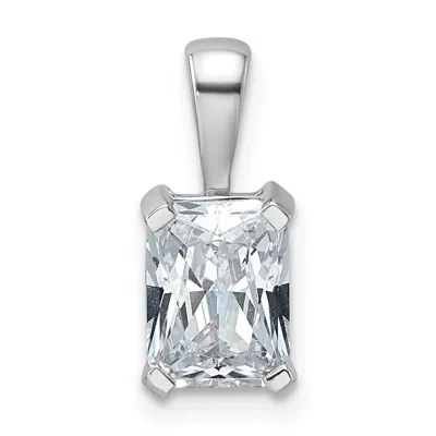 Diamond2deal 14k White Gold 1 1/2 Ct Radiant Cut Lab Grown Diamond Pendant In Silver