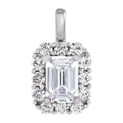 Diamond2deal 14k White Gold 1 1/2ct Lab-grown Diamond Halo-style Pendant