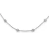 Diamond2deal 14k White Gold 1 1/6 Ct Lab Grown Diamond Eighteen Station Necklace 18" Clarity Vs, Color D-e In White