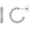 Diamond2deal 14k White Gold 1 3/8ct Lab-grown Diamond Hoop Earrings Clarity Si, Color G-h In White
