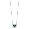 Diamond2deal 14k White Gold 1 Ct Lab Grown Diamond And Created Emerald Pendant Necklace