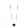 Diamond2deal 14k White Gold 1 Ct Lab Grown Diamond And Created Ruby Pendant Necklace