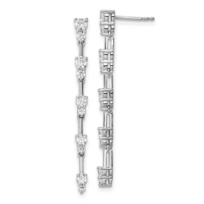 Diamond2deal 14k White Gold 1 Ct Lab Grown Diamond Dangle Earrings Vs Clarity, G-h Color