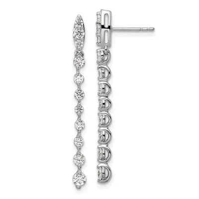 Diamond2deal 14k White Gold 1 Ct Lab Grown Diamond Dangle Earrings Vs Clarity, G-h Color