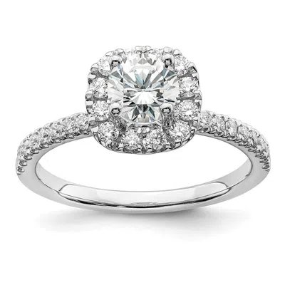 Diamond2deal 14k White Gold 1 Ct Lab Grown Diamond Halo Engagement Ring