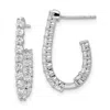 Diamond2deal 14k White Gold 1 Ct Lab Grown Diamond In And Out J- Hoop Earrings Vs Clarity, G-h Color In White