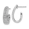 Diamond2deal 14k White Gold 1 Ct Lab Grown Diamond In And Out J- Hoop Earrings Vs Clarity, G-h Color In White