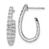 Diamond2deal 14k White Gold 1 Ct Lab Grown Diamond In And Out J- Hoop Earrings Vs Clarity, G-h Color In White