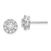 Diamond2deal 14k White Gold 1 Ct Lab Grown Diamond Round Halo Stud Earrings Vs Clarity, G-h Color In White