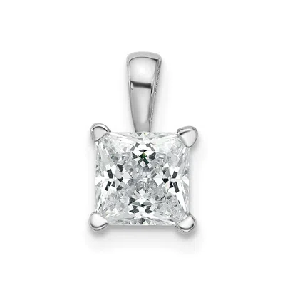 Diamond2deal 14k White Gold 1 Ct Princess Cut Lab Grown Diamond Pendant