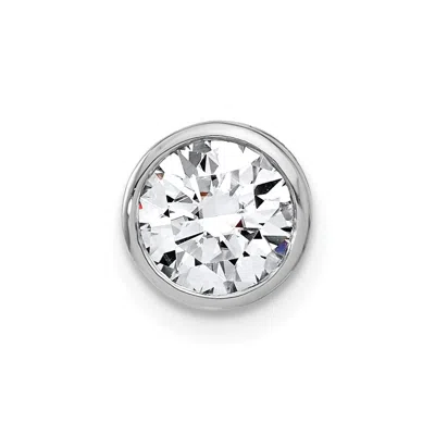 Diamond2deal 14k White Gold 1 Ct Round Lab Grown Diamond Chain Slide Pendant