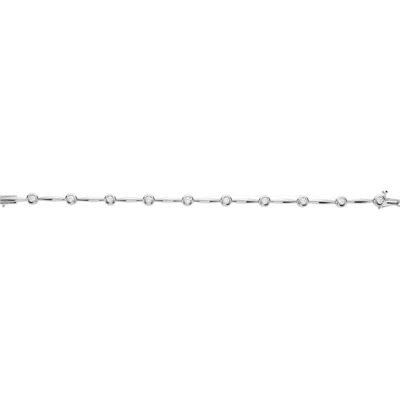 Diamond2deal 14k White Gold 1 Ctw Lab-grown Diamond Line Bracelet 7.5"