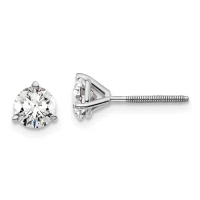 Diamond2deal 14k White Gold 1 Ctw Lab Grown Diamond Screwback Stud Earrings