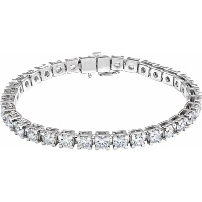 Diamond2deal 14k White Gold 10 Ctw Lab-grown Diamond Line Bracelet 7.25"