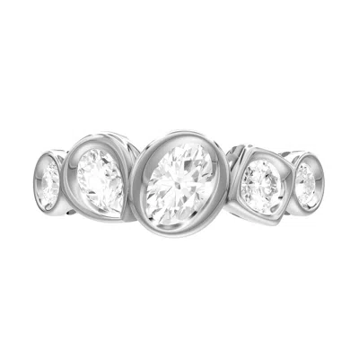 Diamond2deal 14k White Gold 1.03 Ct Multi-shape Lab Grown Diamond 5-stone Ring Size 7