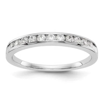 Diamond2deal 14k White Gold 11-stone 1/3 Ct Round Diamond Channel Band Ring