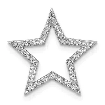Diamond2deal 14k White Gold 1/10 Carat Diamond Star Chain Slide In Red