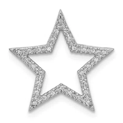 Diamond2deal 14k White Gold 1/10 Carat Diamond Star Chain Slide In Silver