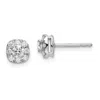 Diamond2deal 14k White Gold 1/2 Ct Lab Grown Diamond Cushion Halo Stud Earrings Vs Clarity, G-h Color In White