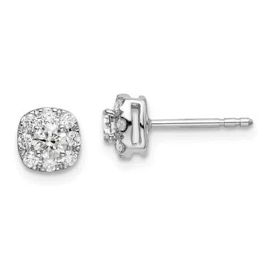 Diamond2deal 14k White Gold 1/2 Ct Lab Grown Diamond Cushion Halo Stud Earrings Vs Clarity, G-h Color