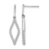 Diamond2deal 14k White Gold 1/2 Ct Lab Grown Diamond Drop Dangle Earrings In Metallic