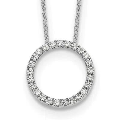 Diamond2deal 14k White Gold 1/2 Ct Lab Grown Diamond Eternity Pendant Necklace 18" Clarity Vs, Color D-e
