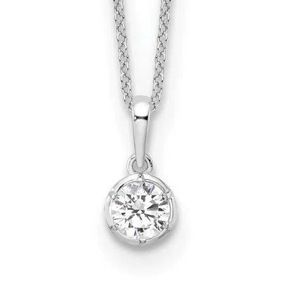 Diamond2deal 14k White Gold 1/2 Ct Lab Grown Diamond Solitaire Pendant Necklace 18"