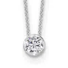 Diamond2deal 14k White Gold 1/2 Ct Lab Grown Diamond Solitaire Slide Necklace 18" Clarity Vs, Color D-e In White