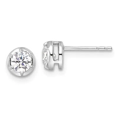 Diamond2deal 14k White Gold 1/2 Ct Lab Grown Diamond Solitaire Stud Earrings Vs Clarity, D-e Color In Yellow