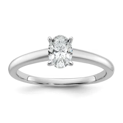 Diamond2deal 14k White Gold 1/2 Ct Lab Grown Diamond Solitare Engagement Ring