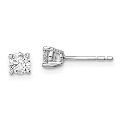 Diamond2deal 14k White Gold 1/2 Ct Lab Grown Diamond Stud Earrings Vs Clarity, G-h Color In Yellow