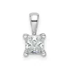 Diamond2deal 14k White Gold 1/2 Ct Princess Lab Grown Diamond Pendant Necklace 18" Clarity Vs, Color G-h In White